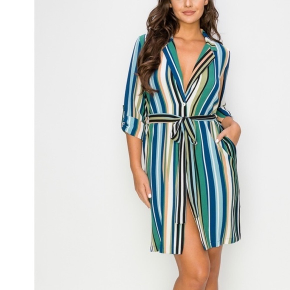 Beautiful Chunky Striped Multi-Color Dress
